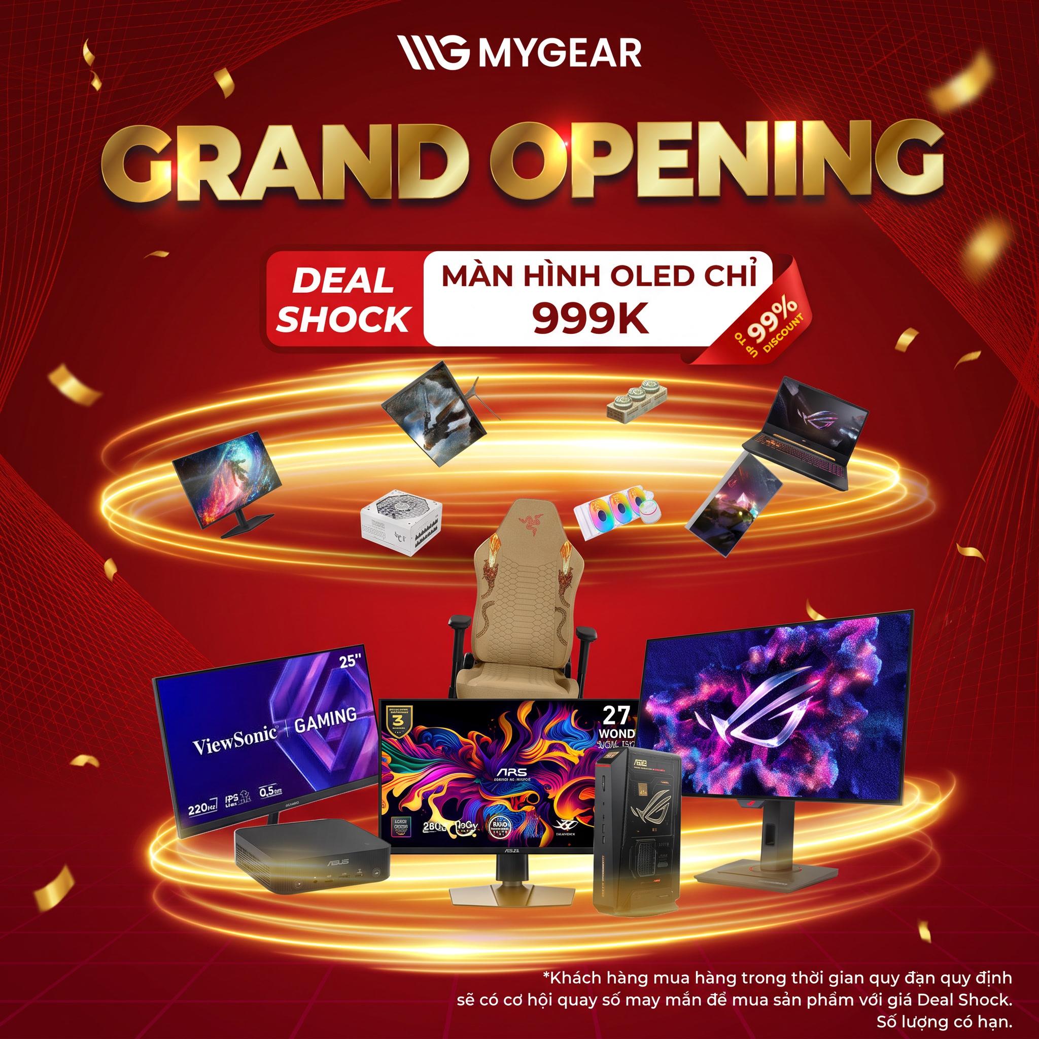 MYGEAR Grand Opening Deal Shock, màn hình OLED chỉ 999K