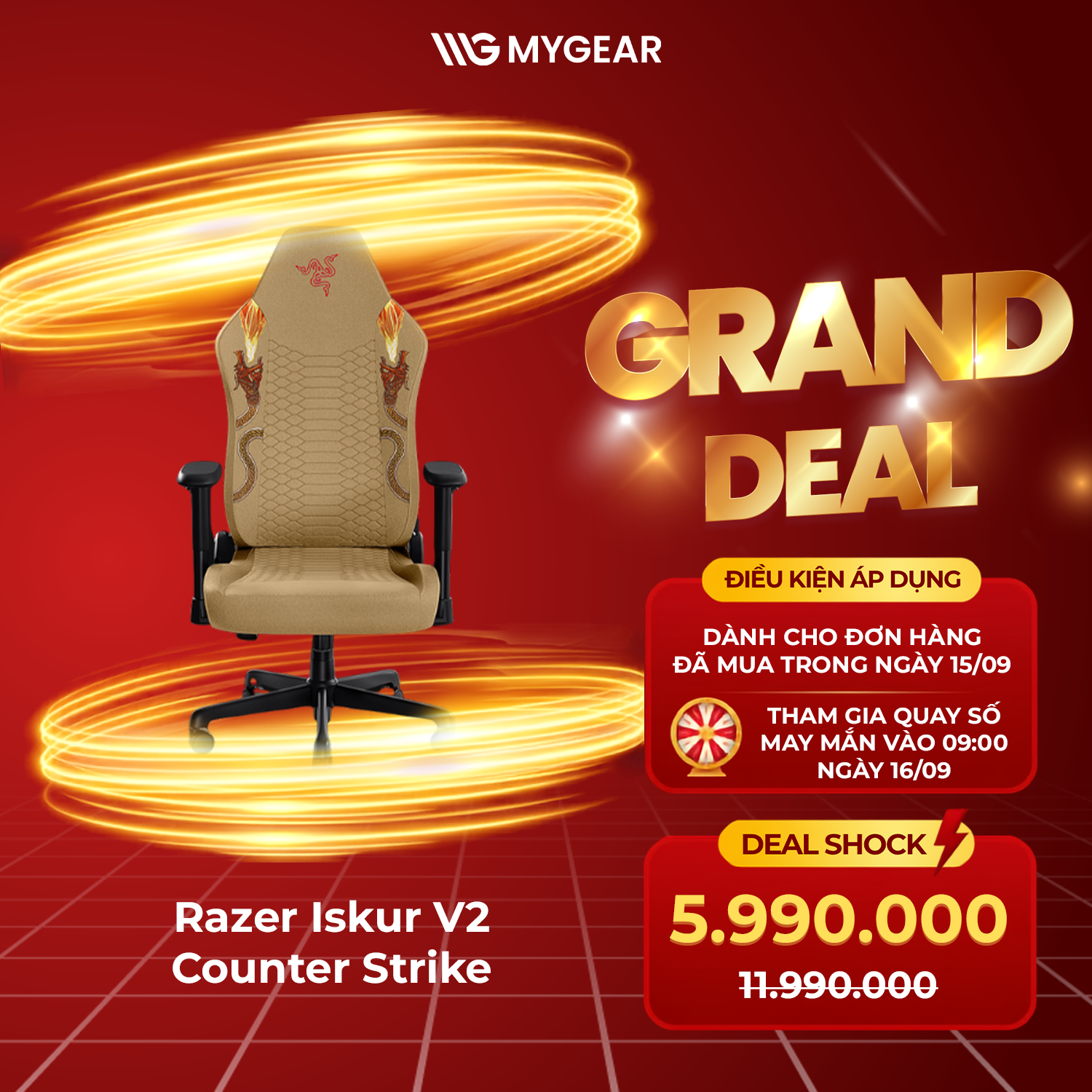 Razer Iskur V2 Counter Strike Deal Shock 5.990.000đ