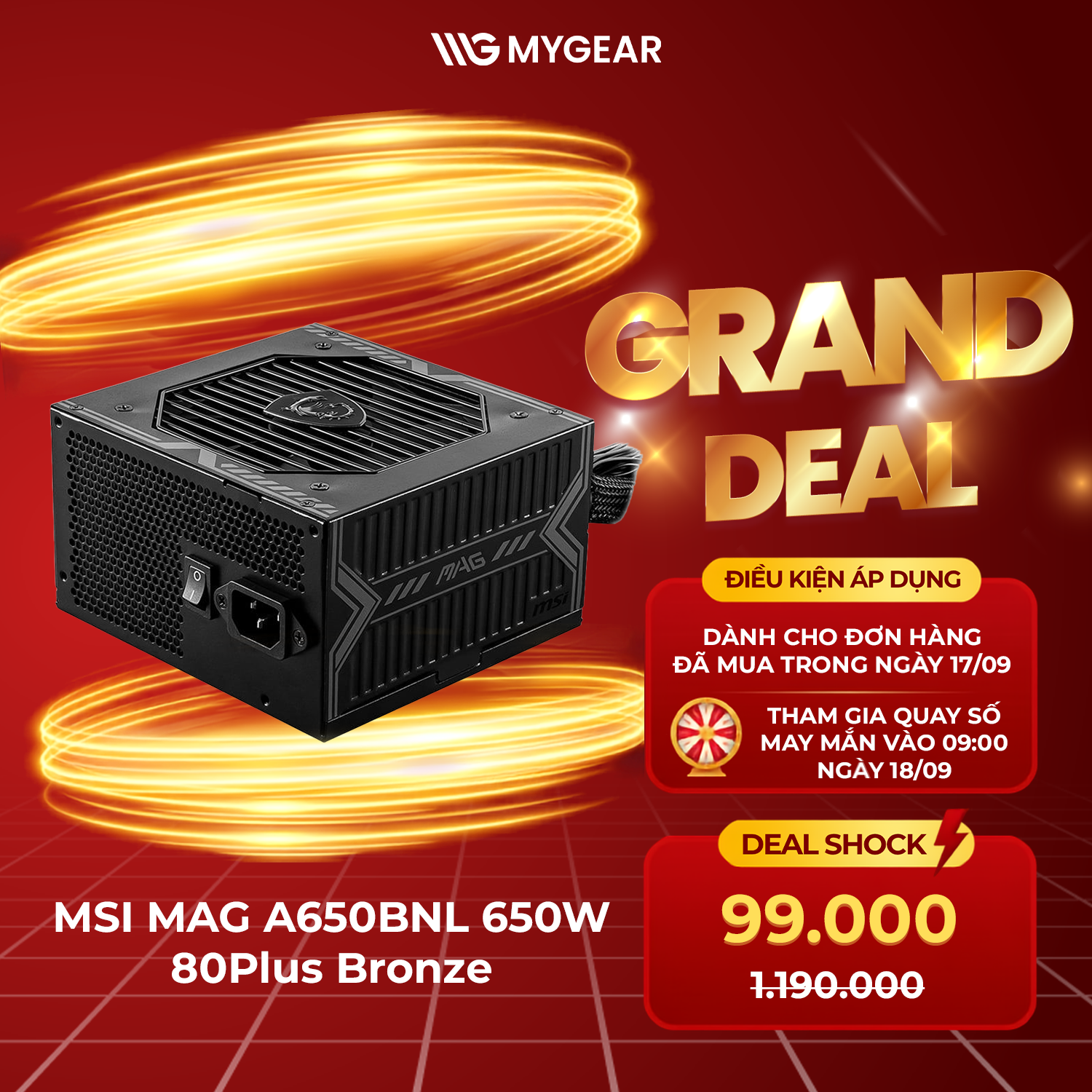 MSI MAG A650BNL 650W Deal Shock 99.000đ