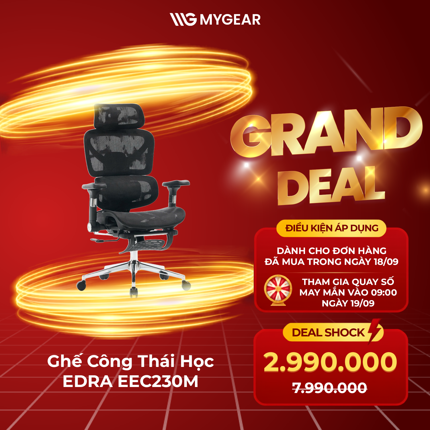 Ghế công thái học EDRA EEC230M Deal Shock 2.990.000đ