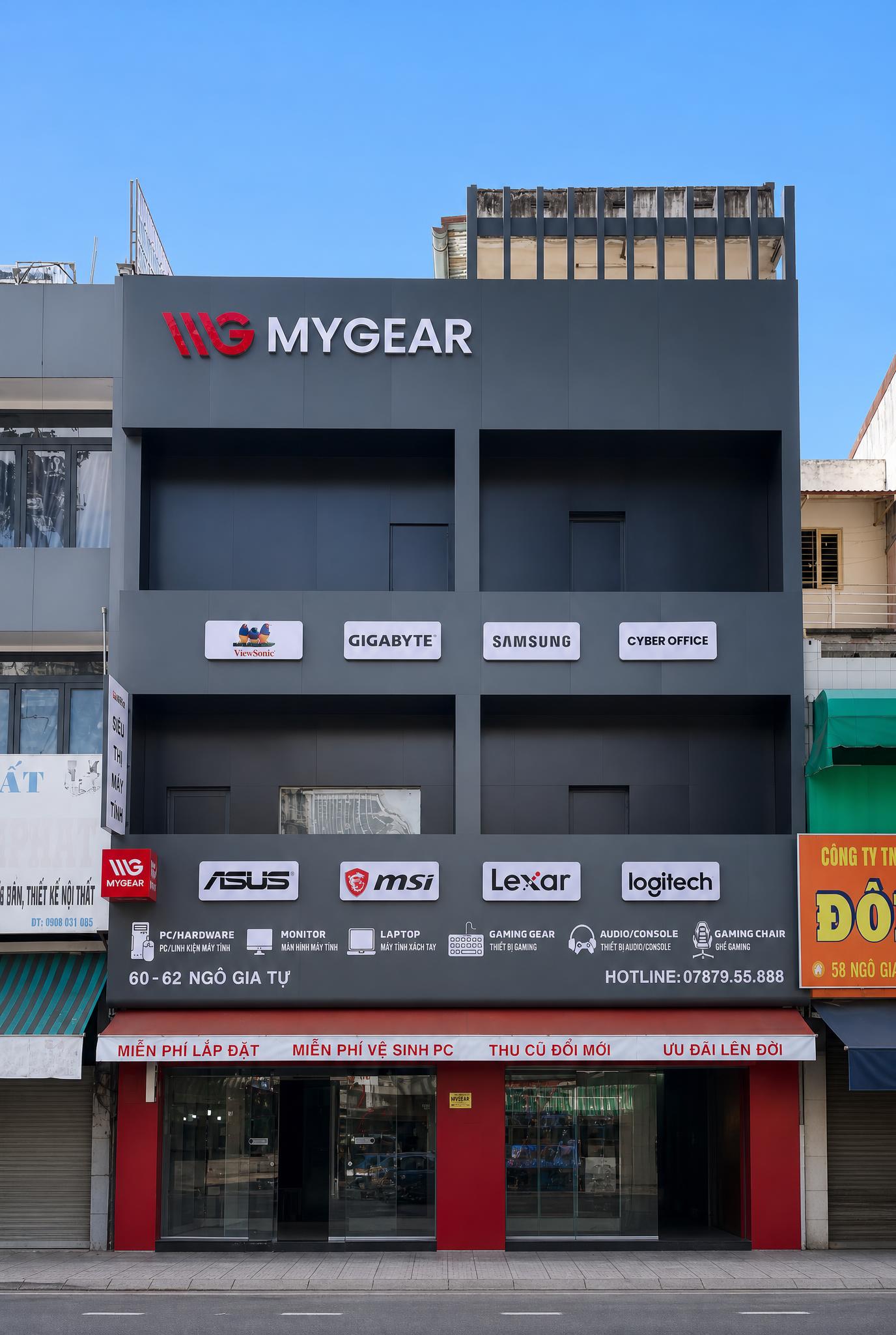Mặt tiền showroom MYGEAR 60-62 Ngô Gia Tự